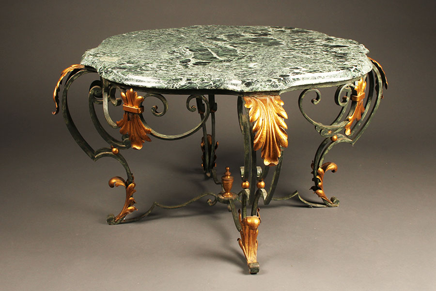 Antique Italian Coffee Tea Table With Marble Top A1671a Polychrome Italian Tea Coffee Table Marble1
