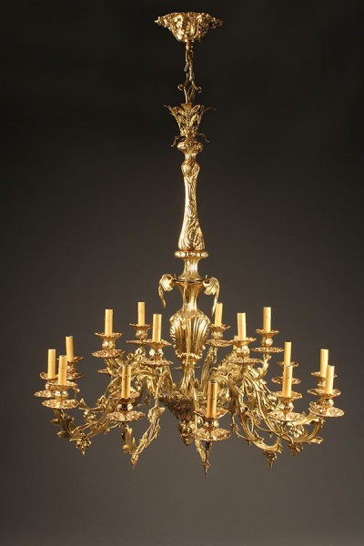 18 Arm French Antique Bronze Chandelier. A2084A-chandelier-antique-brass - 18 Arm French Antique Bronze Chandelier.