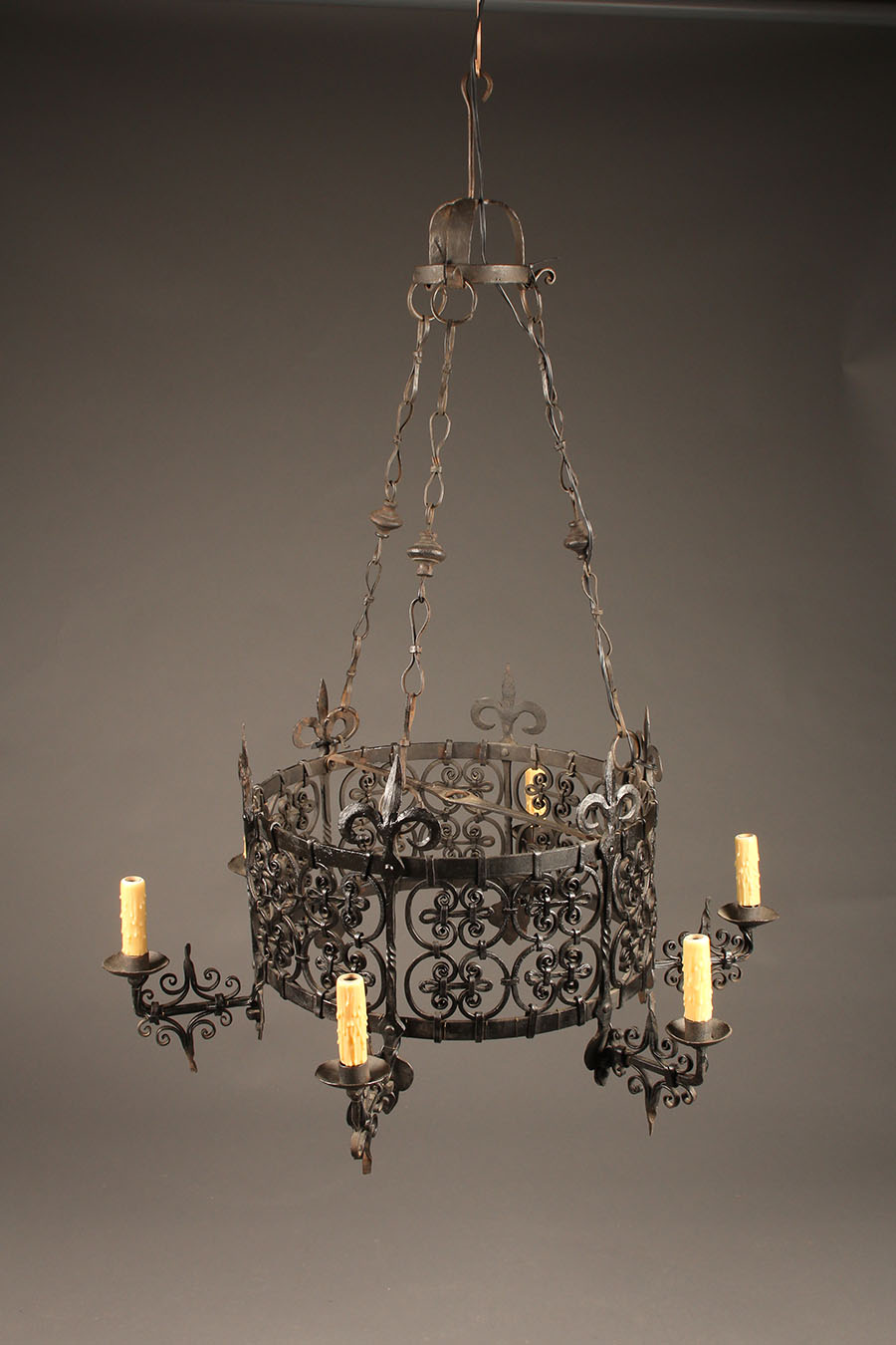 French Wrought Iron Six Arm Rustic Antique Chandelier Home Lighting Chandeliers Iron French Wrought