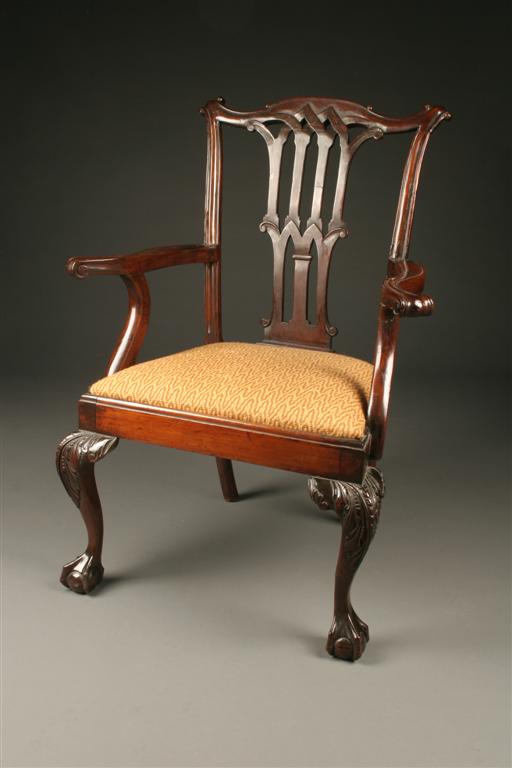 French Provincial Chair >> 19th century American Chippendale armchair, circa 1850-70 French Provincial Chair >> 19th century American Chippendale armchair, circa 1850-70