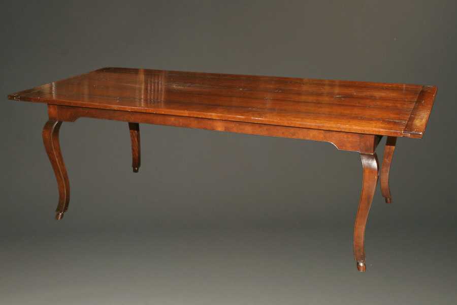 Custom French Farmhouse Table With Cabriole Legs In Cherry A4607a1