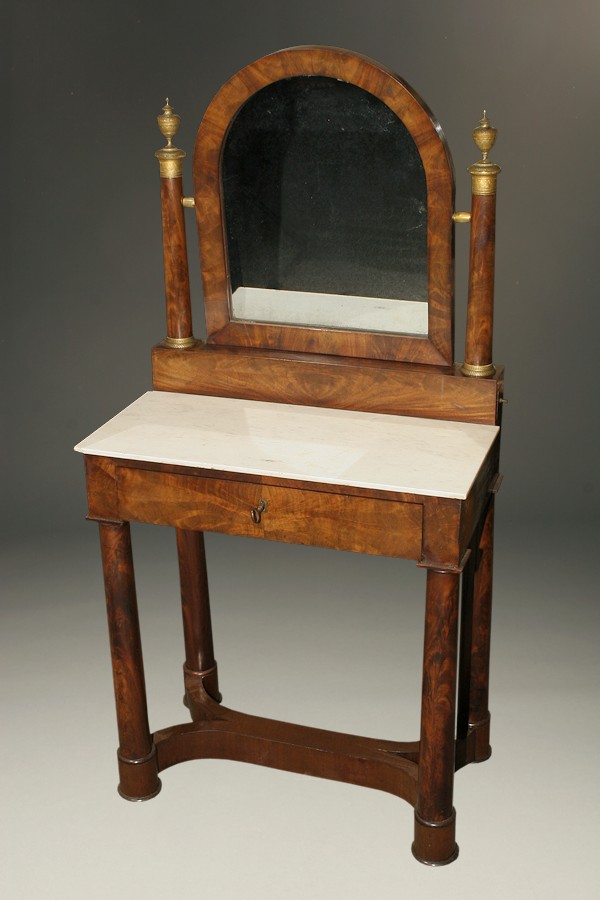 French Empire Period Dressing Table In Gany With Marble Top A4755a1
