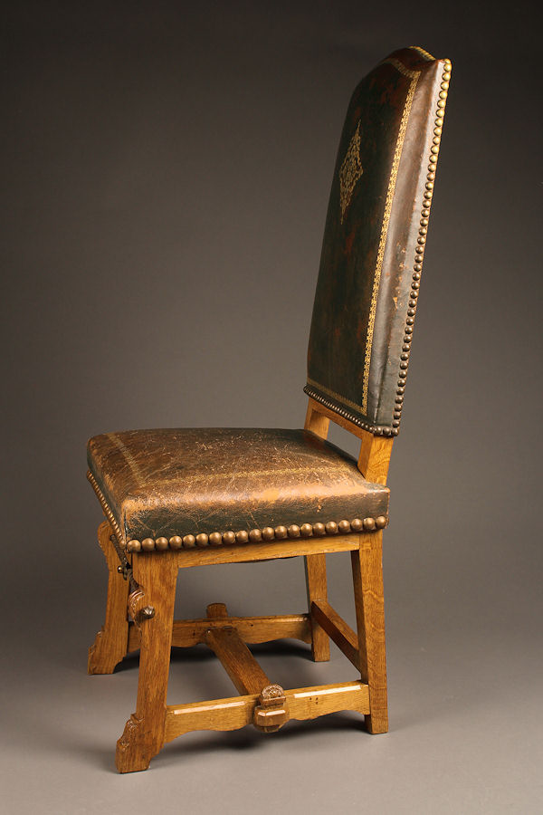 Set of 12 antique high back chairs.