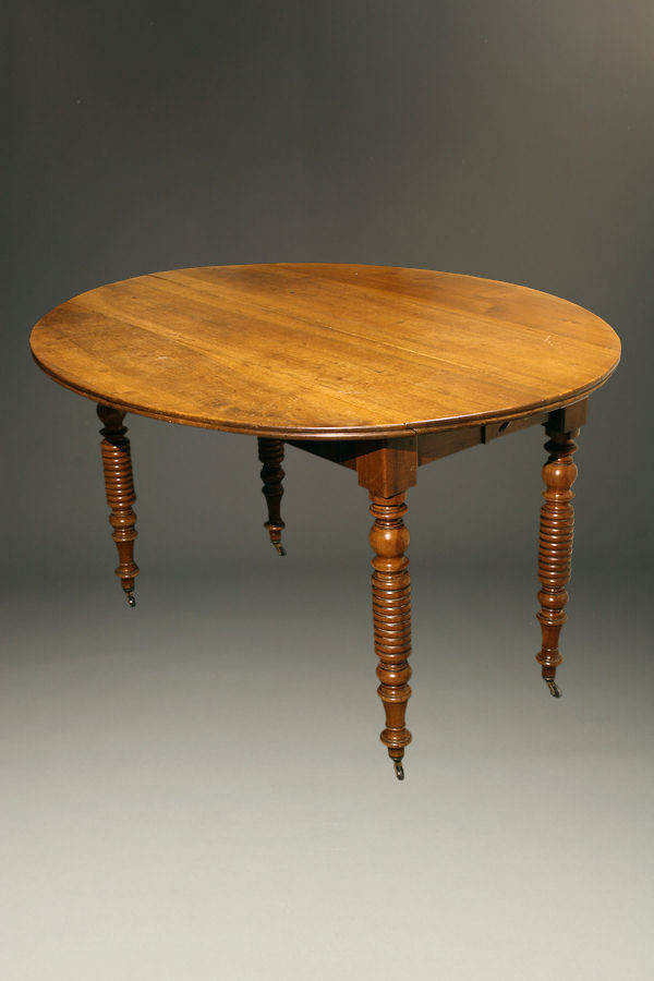 Antique 19th century French walnut kitchen table.