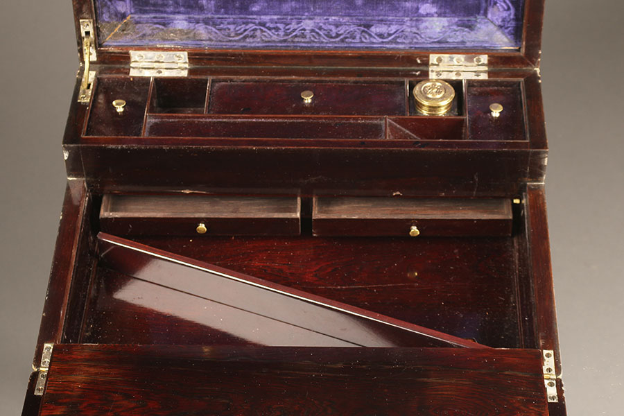 Antique English Lap Desk On A Custom Base. A5302F-19th-century-lap-desk-hobbs-london - Antique English Lap Desk On A Custom Base.