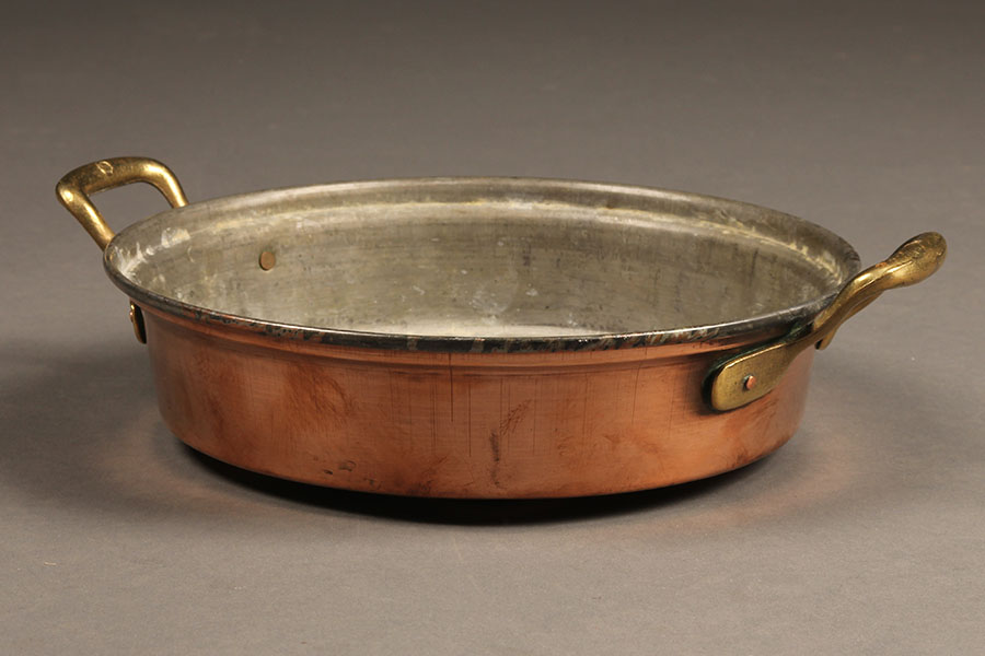 Antique French copper pan.