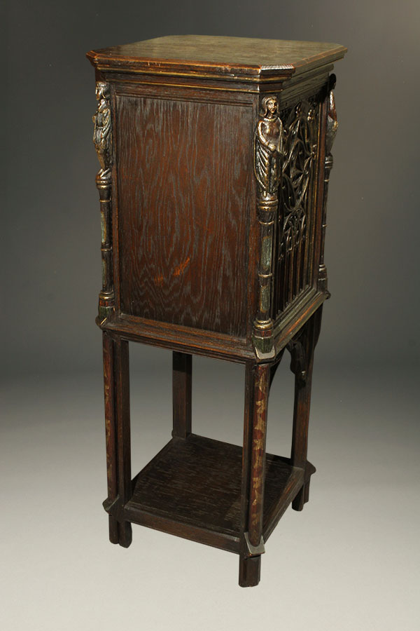 Antique Gothic Bible Cabinet. A5336C-gothic-bible-cabinet-antique - Antique Gothic Bible Cabinet.