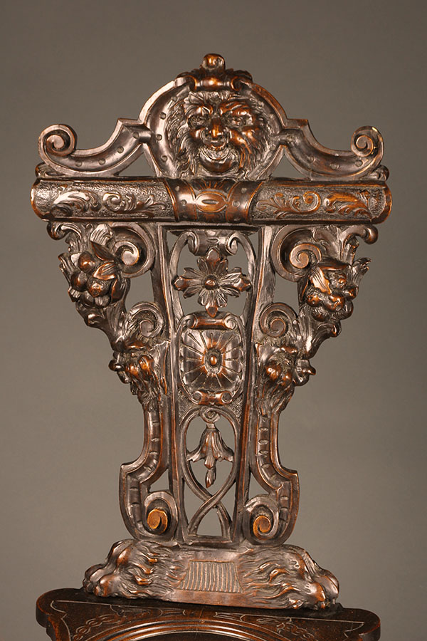 Antique Pair Of Carved Chairs. A5355E-antique-pair-chair-chairs-carved-italian - Antique Pair Of Carved Chairs.