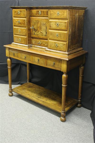 Excellent Period German Desk Burr Walnut Stand Up Img 64631