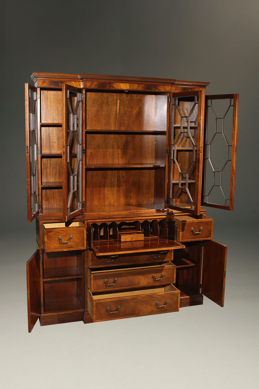 Baker Furniture Company Colonial Revival Styled Breakfront Secretary Home Furniture Bookcases Wonderful Colonial Revival Style Breakfront Secretary