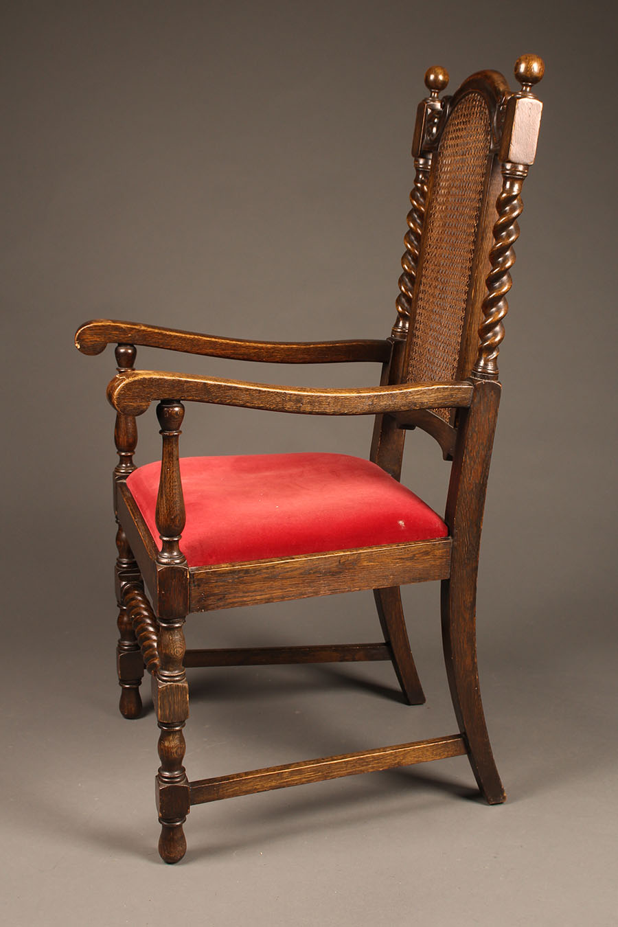 Set of antique Jacobean style oak dining chairs.