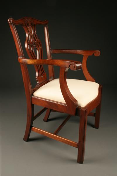English Custom Chippendale Armchair, Chippendale Arm Chair