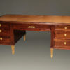 French satinwood and prima vera mahogany, Napoleon III partners desk A2251A