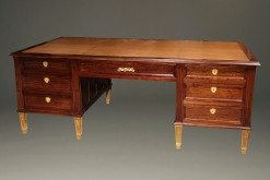 French satinwood and prima vera mahogany, Napoleon III partners desk A2251A
