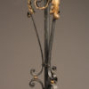 Scroll and leaf iron floor lamp, French A3006C