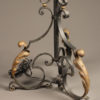 Scroll and leaf iron floor lamp, French A3006D