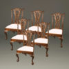 Late 19th Century Set of Six Antique Chippendale Style Side Chairs with Ball and Claw Feet A3572B