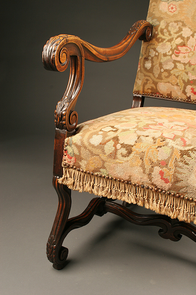 French Louis XV Period Walnut Chair with Original Tapestry - Fireside  Antiques