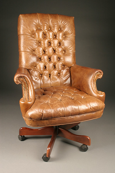Nice Vintage Leather Desk Chair, Antique Leather Office Chair