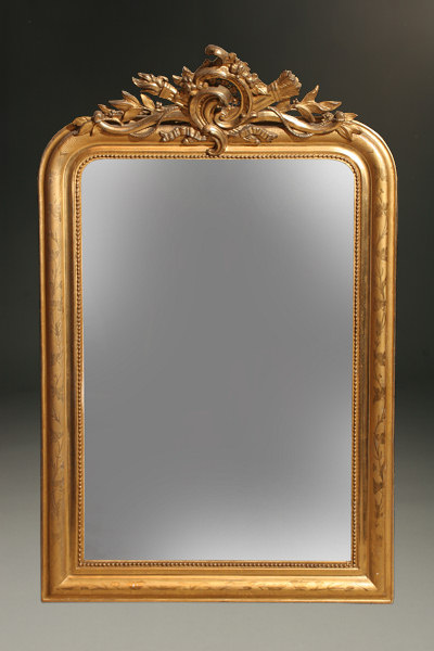 19th century French Louis Philippe mirror with gilt finish.