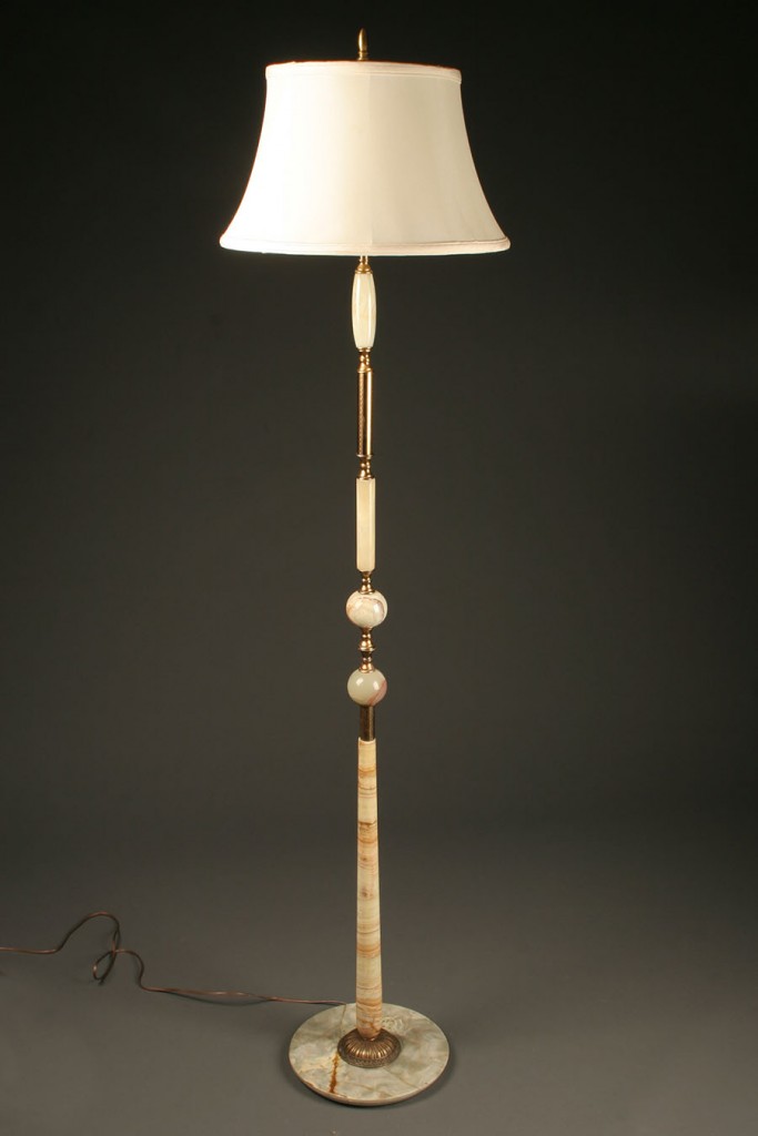 1920 onyx and brass Danish floor lamp A4520A