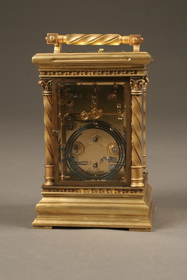 Late 19th century ornate French antique carriage clock, circa 1890.