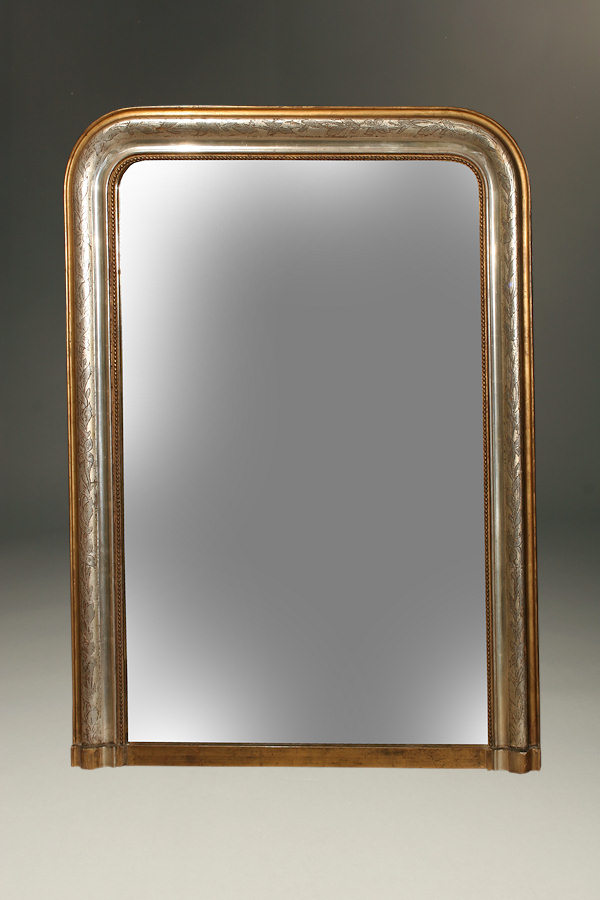 19th Century French Louis Philippe, Louis Philippe Silver Gilt Mirror