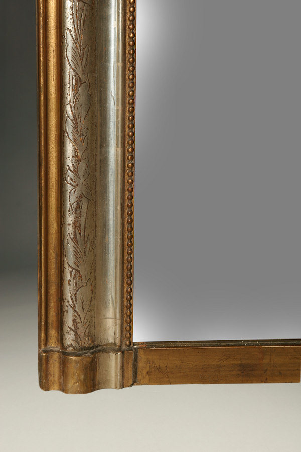 19th century French Louis Philippe mirror with gilt finish.