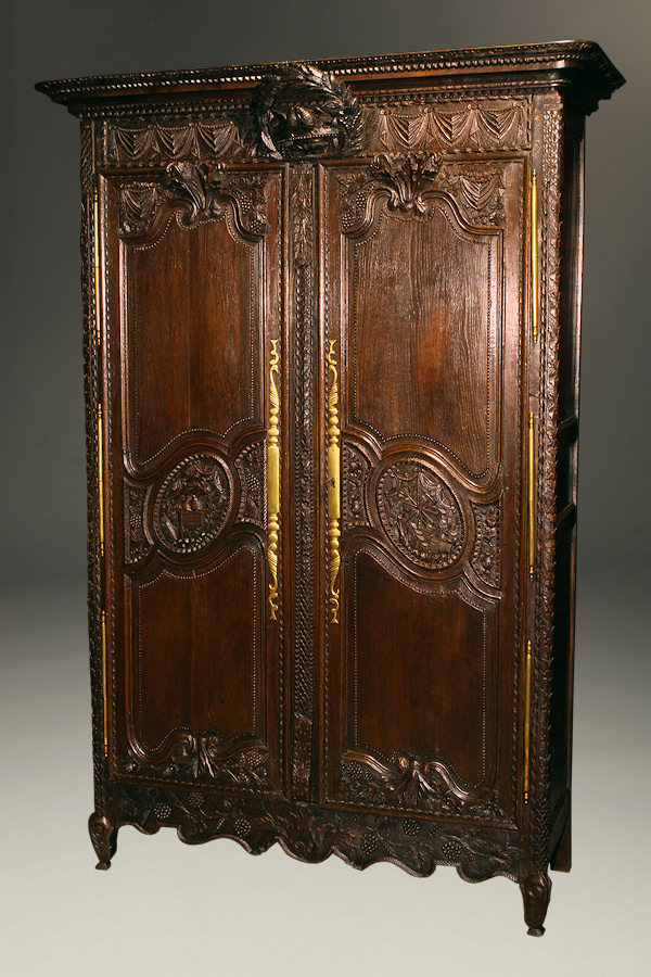 Very nice French 18th century oak marriage armoire.