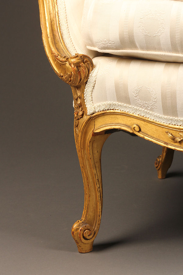 Pair of French Louis XV Style Side Chairs in Yellow Fabric (SN0512-08B) —  145 Antiques