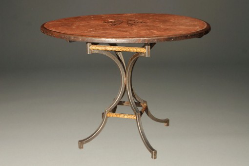 Cast stone and iron breakfast table A5208A1