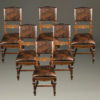 Set of 6 antique Italian walnut side chairs A5224A1