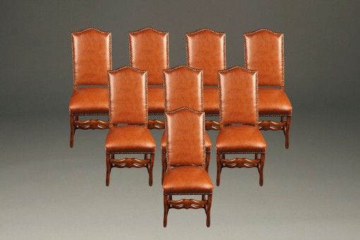 Set of 8 antique French mutton leg chairs A5225A1