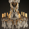 Late 19th century antique French 12 arm bronze and crystal chandelier A5232A1