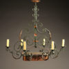Early 20th Century Iron Antique Chandelier With Poissonniere A5235A1