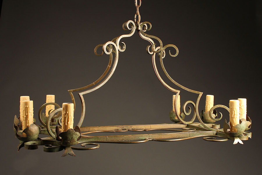 Early 20th century 8 arm iron antique chandelier A5237A1