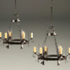 Pair of mid 19th century iron antique chandeliers A5238A1