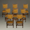 Set of 8 antique French chairs with leather upholstery A5260A1