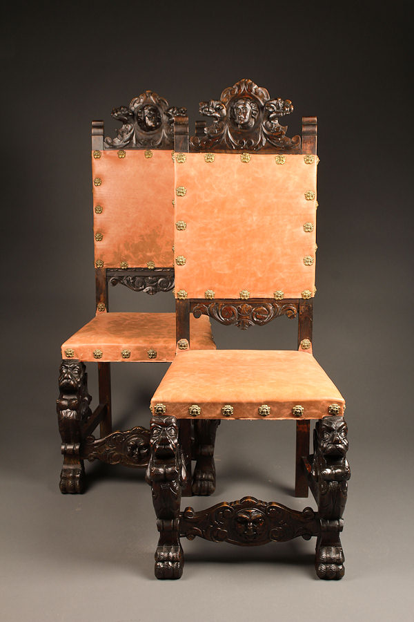 Pair of Flemish hall chairs A5261A1
