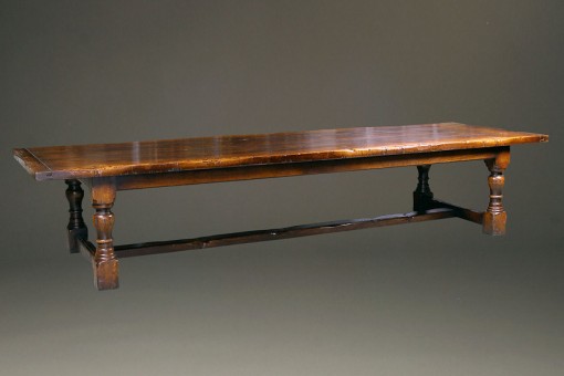 Massive oak refectory table with leaves A5265A1