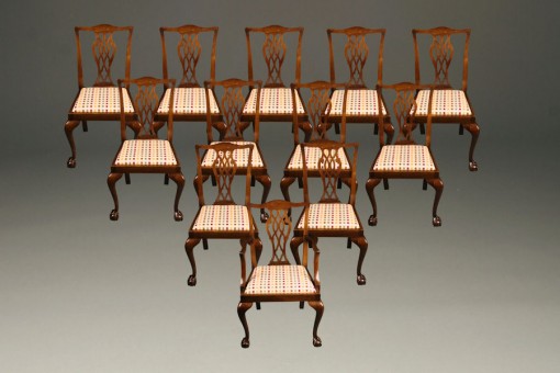 Set of 12 antique Chippendale chairs A5281A1