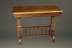 19th century French walnut dessert table with collapsing shelves