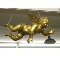 Mid 18th century gilded Italian cupid hand carved, circa 1760