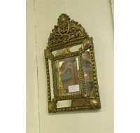 19th century French Louis XVI mirror glass repoussed, circa 1870