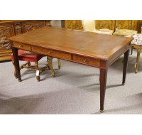 19th century French Gent´s writing table inlaid mahogany 3 drawer
