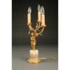 19th century French figural candlestick lamp with cherub