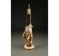 German porcelain figural lamp