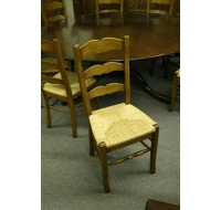 Custom ladder back side chairs with rush seats