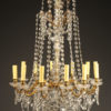 Antique Crystal and bronze 12 arm chandelier