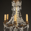 Antique bronze and crystal 6 arm chandelier